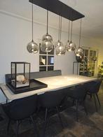 Betonlook eettafel, 260 cm lang, stalen voet, Huis en Inrichting, Tafels | Eettafels, Ophalen, 100 tot 150 cm, 200 cm of meer