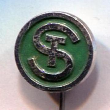 S.T. groen op zilverkleurig speldje ( M_044a )