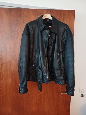 zwart leren motorjas "classic gear" z.g.a.n maat L beschikbaar voor biedingen