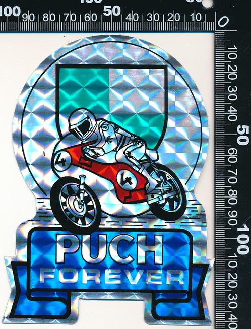 Sticker: Puch - Forever (Glittersticker), Verzamelen, Stickers, Zo goed als nieuw, Auto of Motor, Ophalen of Verzenden