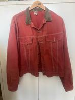 Vintage Rood Jasje met Bruine Kraag, Ophalen of Verzenden, Gedragen, Maat 52/54 (L), Rood