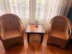 2 rotan stoelen, Huis en Inrichting, Stoelen, Ophalen, Zo goed als nieuw, Bruin, Twee