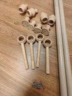 2 Gordijnroedes, houtkleur 200 cm, met alle benodigdheden, Huis en Inrichting, Ophalen, Gebruikt, Minder dan 100 cm