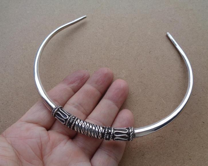 zilveren Bali spang ketting [990], Sieraden, Tassen en Uiterlijk, Kettingen, Zo goed als nieuw, Zilver, Zilver, Met hanger, Verzenden