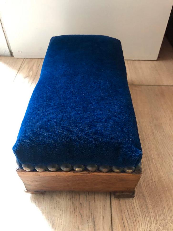 Voetenbankje, Huis en Inrichting, Banken | Voetenbanken en Poefen, Gebruikt, Minder dan 50 cm, Rechthoekig, Hout, Ophalen