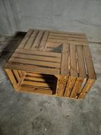 Houten Koffietafel met Glasplaat, Tuin en Terras, Terrasdelen en Vlonders, Ophalen, Gebruikt, Hout