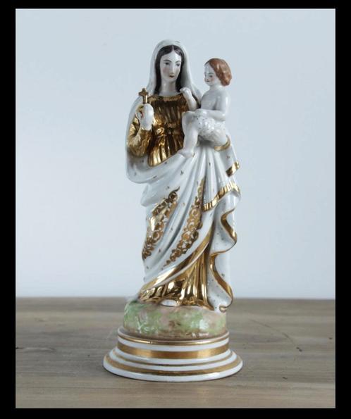 Vieux Bruxelles Maria met kind porselein, Antiek en Kunst, Antiek | Religie, Ophalen of Verzenden