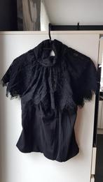 Punk Rave T-448 Asymmetric Peacock Cape black F XL, Kleding | Dames, Zwart, Maat 46/48 (XL) of groter, Ophalen of Verzenden, Zonder mouw