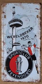 Blikken FEYENOORD WERELDBEKER 1970  retro reclame wandbord, Verzamelen, Nieuw, Overige typen, Feyenoord, Verzenden