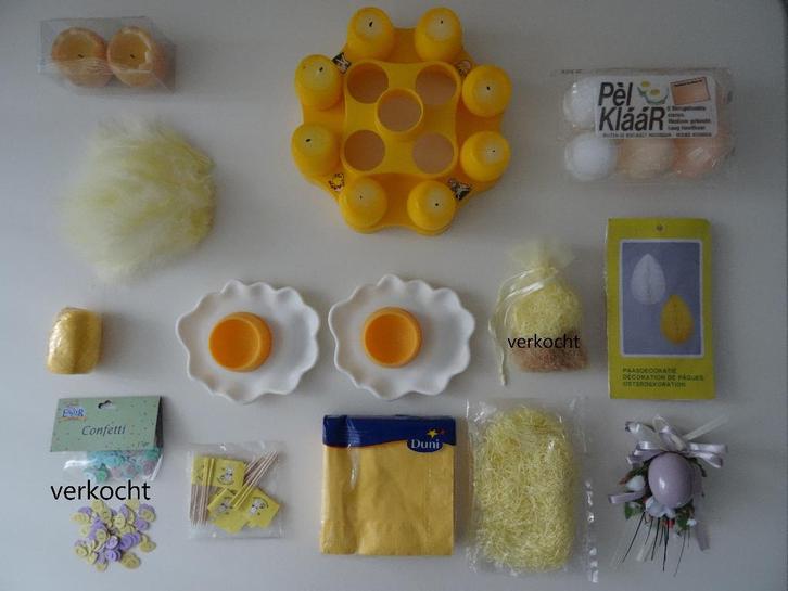 Decoratie Pasen: eierstandaard, eieren, eierdopjes, lint enz, Diversen, Pasen, Ophalen of Verzenden