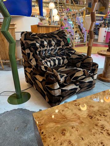 Vintage retro Carl Straub 'Geometric Graphic' fauteuil beschikbaar voor biedingen