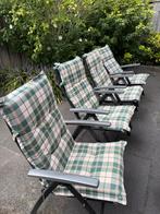 Royal Garden Tuinset: 4 verstelbare stoelen + tafel, Ophalen, Gebruikt, Metaal, Verstelbaar