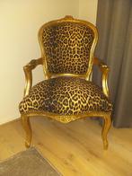Barok stoel met panterprint, Huis en Inrichting, Fauteuils, Ophalen, Zo goed als nieuw, 75 tot 100 cm, 50 tot 75 cm