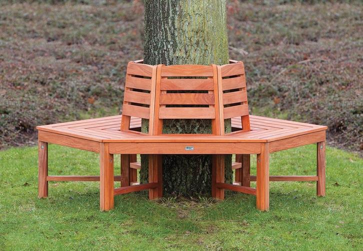 Boombank Hardhout Ø185 cm – Duurzaam & Stijlvol Tuinmeubel, Tuin en Terras, Tuinsets en Loungesets, Nieuw, Hout, Bank, Ophalen of Verzenden