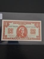 1 gulden biljet 1945 unc cijfer 2 lett 6 cijfers, Ophalen of Verzenden