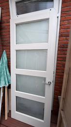 Binnendeur opdek 231,5 x 93 + kozijnen met bovenlicht, Ophalen, Gebruikt, 80 tot 100 cm, 215 cm of meer