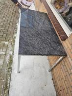Stijlvolle marmeren tafel met chromen poten, Ophalen of Verzenden