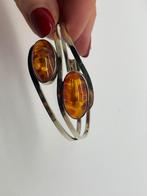 A138 Prachtige zilveren armband goudkleur barnsteen, Sieraden, Tassen en Uiterlijk, Antieke sieraden, Ophalen of Verzenden, Zilver