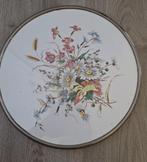 Porseleinen taartplateau, rand verzilverd 1920 - 1940, Ophalen of Verzenden