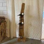 Wijnrek – teak / metaal – voor 6 flessen – TTM Wonen, TTM Wonen, Meubels – (Perzische) Tapijten en Woonaccessoires, 5 tot 15 flessen
