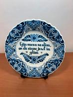 Delfts Blauw Wandbord met Friese spreuk, Antiek en Kunst, Ophalen of Verzenden