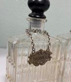 2 glazen karaffen met stoppen karaf + ketting Cognac Whisky, Overige typen, Ophalen of Verzenden, Zo goed als nieuw, H