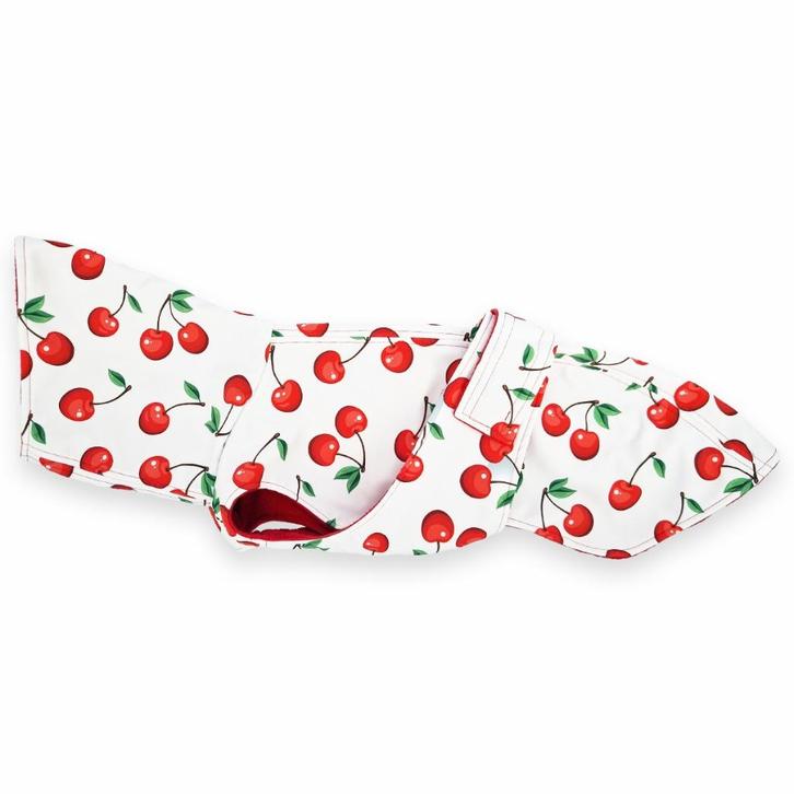 Windhondenjas W1 Cherries maximale ruglengte 46 cm, Dieren en Toebehoren, Hondenkleding, Nieuw, Hondenjas, Ophalen of Verzenden