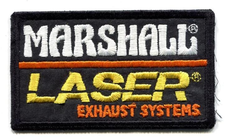 Vintage patch Marshall Laser Exhaust Systems, Verzamelen, Automerken, Motoren en Formule 1, Nieuw, Motoren, Ophalen of Verzenden