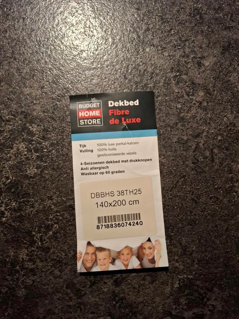Dekbed Fibre de Luxe 140x200 cm, Ophalen, Eenpersoons, Wit, Nieuw