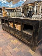 Toonbank, panelen, lades, vakken, zwart, robuust, Ophalen