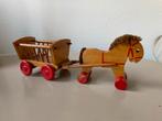 Oud houten paard met kar speelgoed, Antiek en Kunst, Ophalen of Verzenden