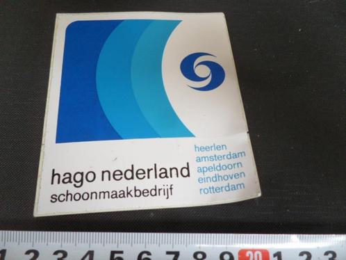 sticker logo hago nederland schoonmaakbedrijf, Verzamelen, Stickers, Zo goed als nieuw, Bedrijf of Vereniging, Ophalen