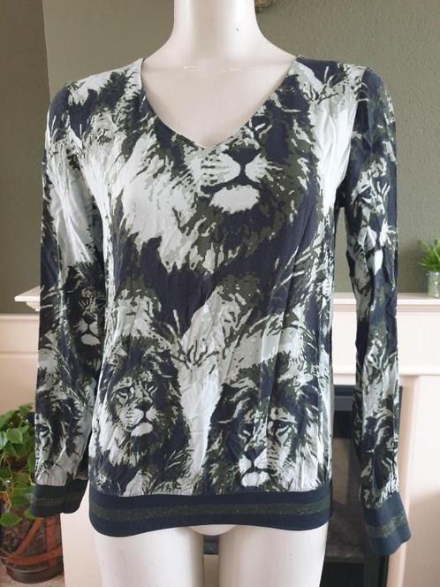 Geisha leeuwen groene shirt top XS 34 Gratis verzenden, Kleding | Dames, Tops, Zo goed als nieuw, Maat 34 (XS) of kleiner, Groen