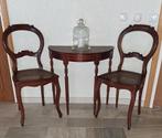 Vintage stoeltjes met sidetable, Antiek en Kunst, Ophalen