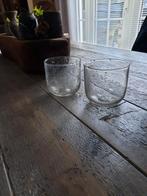 2 bubbel glas schilfers metal chips windlichten, Huis en Inrichting, Woonaccessoires | Kandelaars en Kaarsen, Ophalen of Verzenden