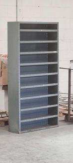 Metalen magazijnkast vakkenkast kast vintage industrieel, Gebruikt, 100 tot 150 cm, Metaal, 150 tot 200 cm