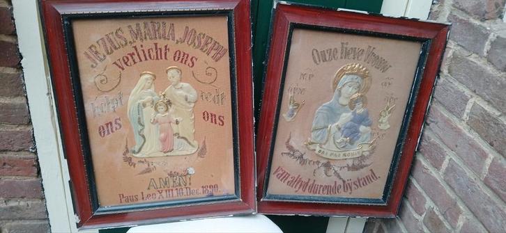 Antieke Religieuze Prenten - Jezus, Maria, Jozef, Antiek en Kunst, Antiek | Religie, Ophalen