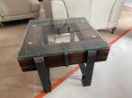 Side Table  60 X 60 X 42 cm, Glas, 50 tot 100 cm, Industial style, Vierkant
