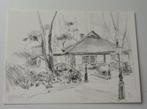 Pentekening Restaurant Rustwat in Blaricum, Antiek en Kunst, Ophalen of Verzenden