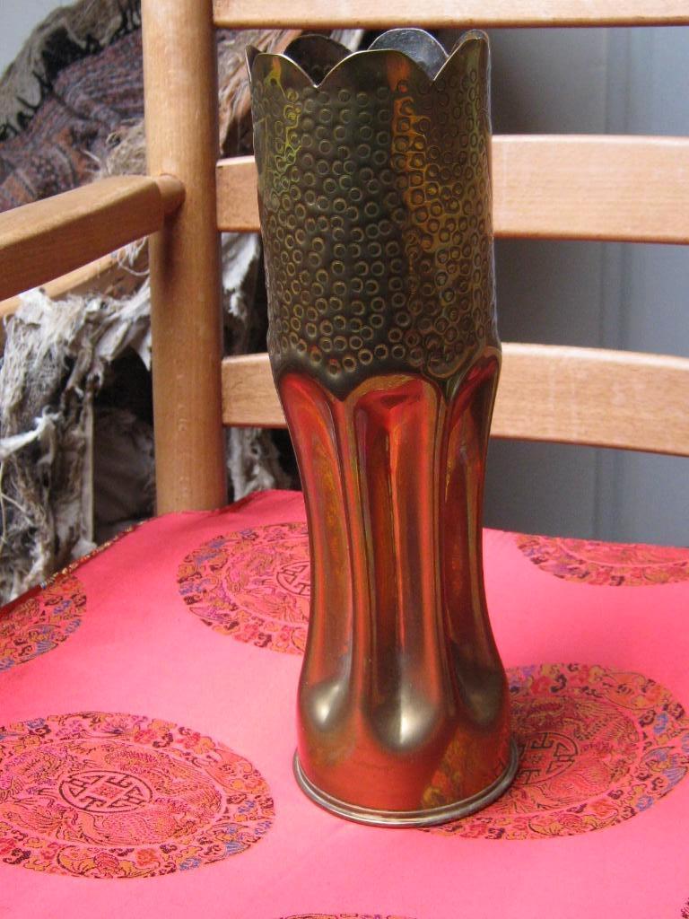 Koperen mortier vaas Trench Art 1ste wereldoorlog, Verzenden