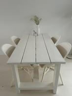 Tafel met 4 eetstoelen, Huis en Inrichting, Ophalen, Gebruikt, Vier personen, Rechthoekig