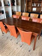 6 moderne Leren stoeltjes met tafel, zgan. Goedkoop, Huis en Inrichting, Complete eetkamers, Ophalen, Zo goed als nieuw, Modern