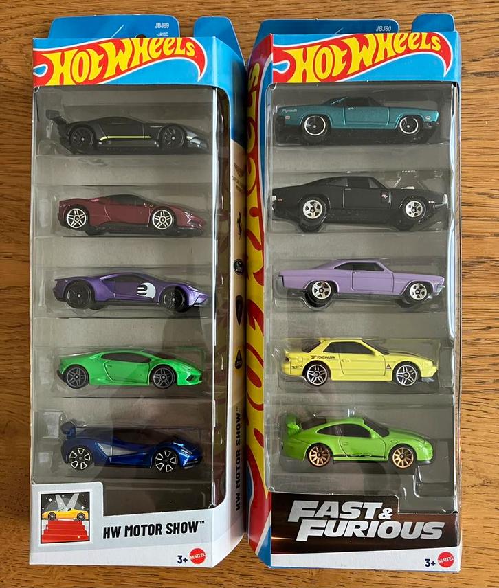 Hot Wheels 5-pack Fast & Furious en HW Motor Show PER 5-PACK, Hobby en Vrije tijd, Modelauto's | Overige schalen, Nieuw, Auto