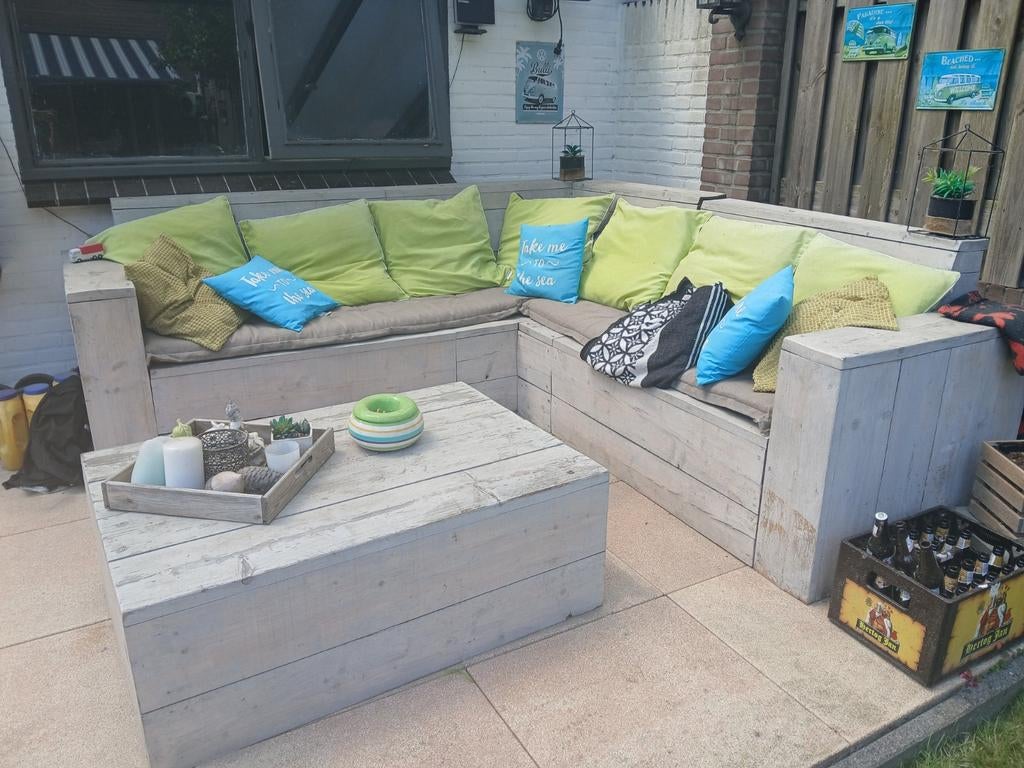 Steiger houten tuinset, Tuin en Terras, Ophalen, Gebruikt, Hout