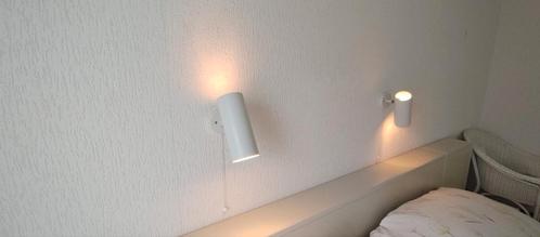 Retro bedlampjes met trekkoord schakaar , 2 stuks, Huis en Inrichting, Lampen | Wandlampen, Zo goed als nieuw, Metaal, Ophalen of Verzenden