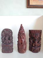 3x Balinese tempels/ met tempelwachters/ demonen/ jaren '50, Ophalen of Verzenden