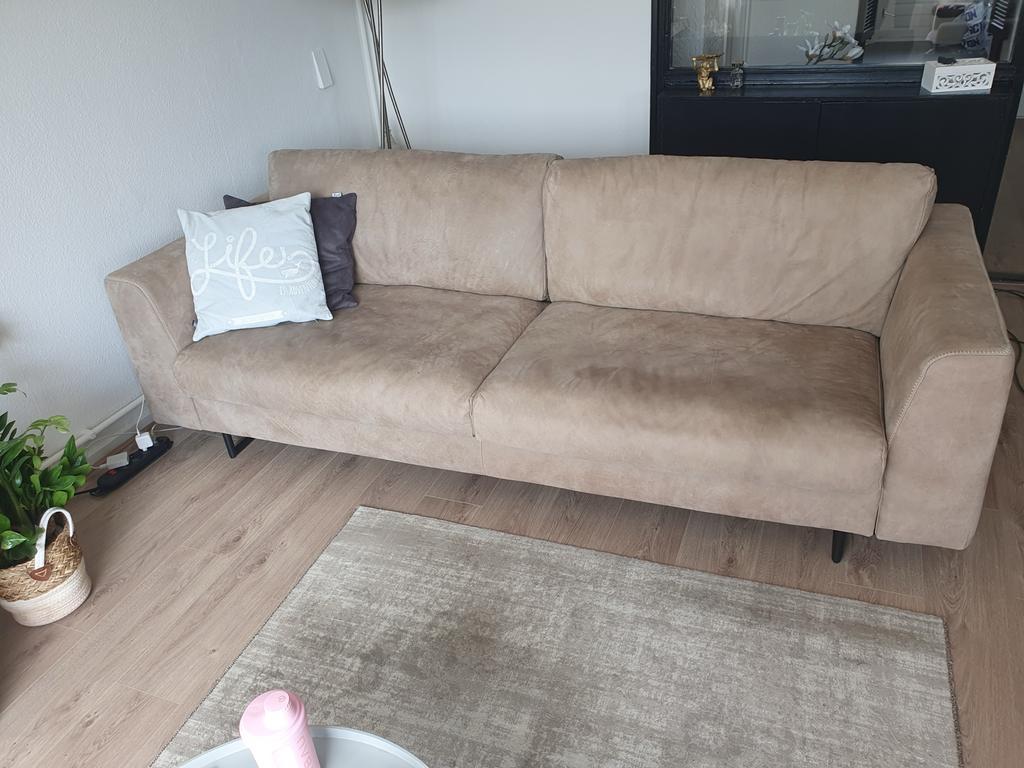 3Zits Bank House of Dutchz - Taupe - 244cm, Huis en Inrichting, Ophalen, Gebruikt, Driepersoons, 75 tot 100 cm