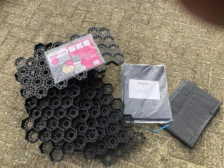 Splitplaten en worteldoek, Tuin en Terras, Grind, Keien en Split, Nieuw, Overige typen, Zwart, Ophalen