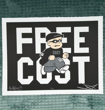 Jerkface x Cost ‘Free Cost’ screen print - mint street art beschikbaar voor biedingen