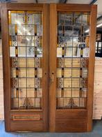 2 deuren met glas in lood 218x88.5 & 218x77.5cm., Ophalen of Verzenden